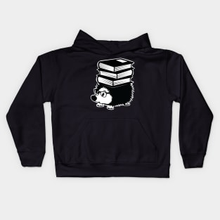 reading hedgehog nerd Kids Hoodie